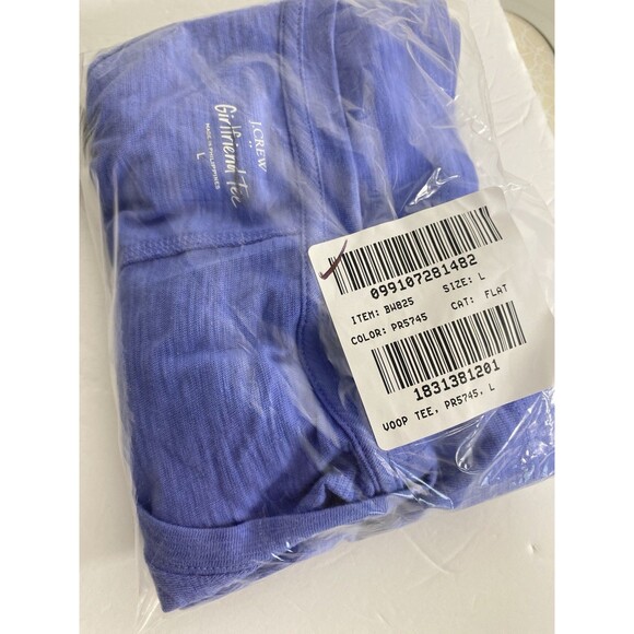 J Crew Factory Girlfriend Crewneck Short Sleeve Tee Shirt Sz L Royal Blue NEW - Picture 6 of 6